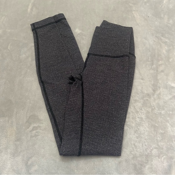 Lululemon Wunder Under High-Rise Tight 28" Black Gray Leggings 27587 - Picture 9 of 10